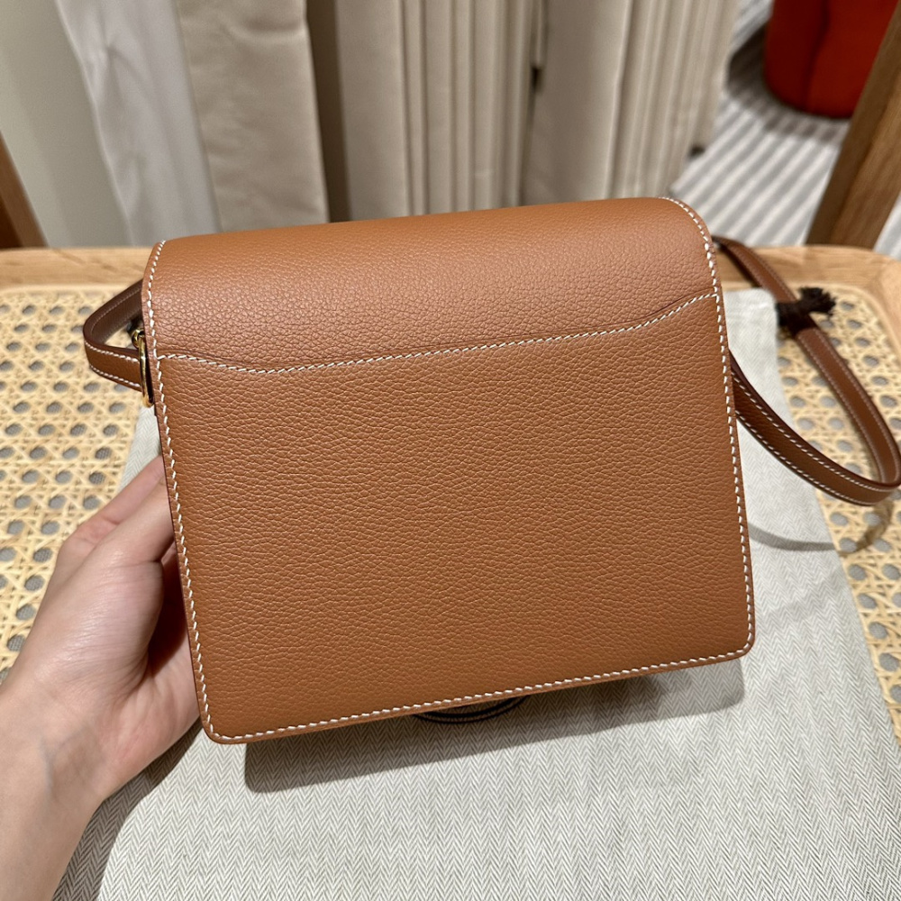 高仿Hermes*Roulis19系列H070509EP37金棕色金扣小牛皮純手工
