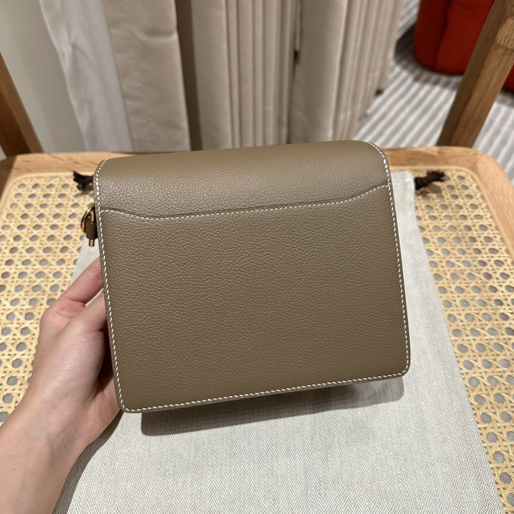 高仿Hermes*Roulis19系列H070509EP18大象灰金扣小牛皮純手工