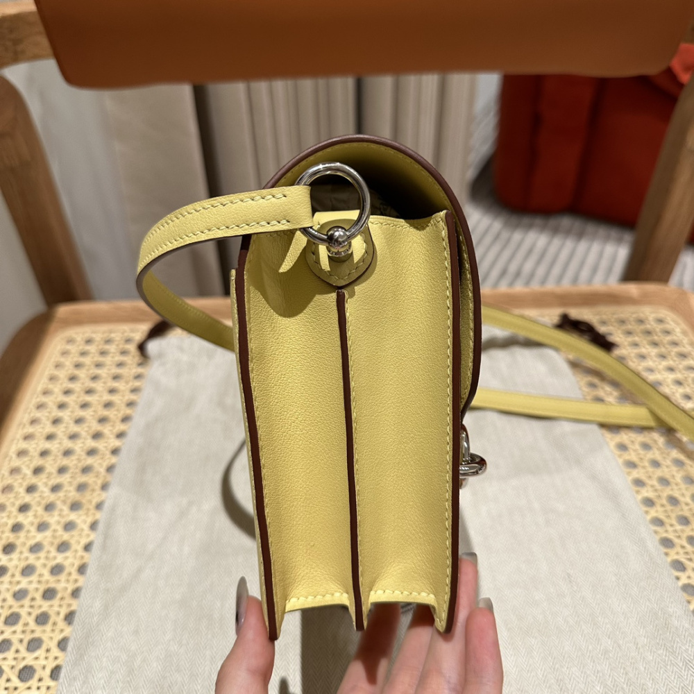 高仿Hermes*Roulis19系列H070509CK1Z小雞黃銀扣山羊皮純手工