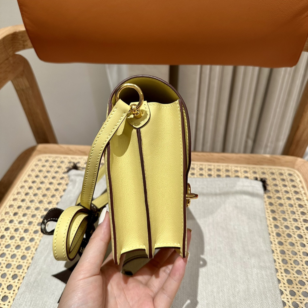 高仿Hermes*Roulis19系列H070509CK1Z小雞黃金扣山羊皮純手工