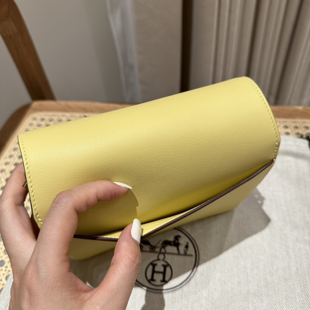 高仿Hermes*Roulis19系列H070509CK1Z小雞黃金扣山羊皮純手工