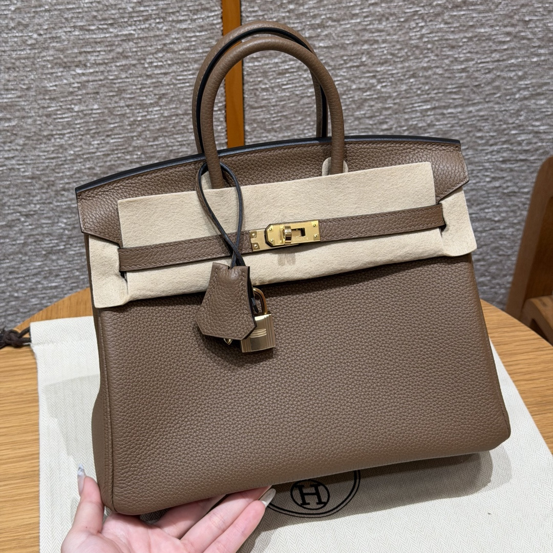 高仿Hermes*Birkin25系列H041344BODO威馬犬米色牛皮金扣純手工