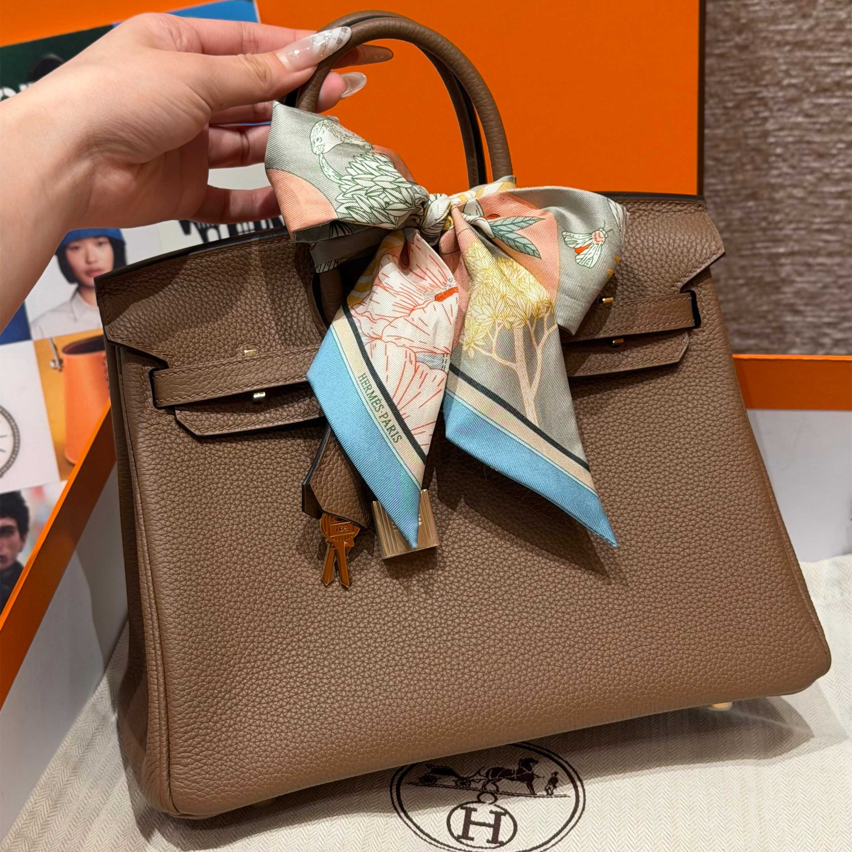 高仿Hermes*Birkin25系列H041344BODO威馬犬米色牛皮金扣純手工