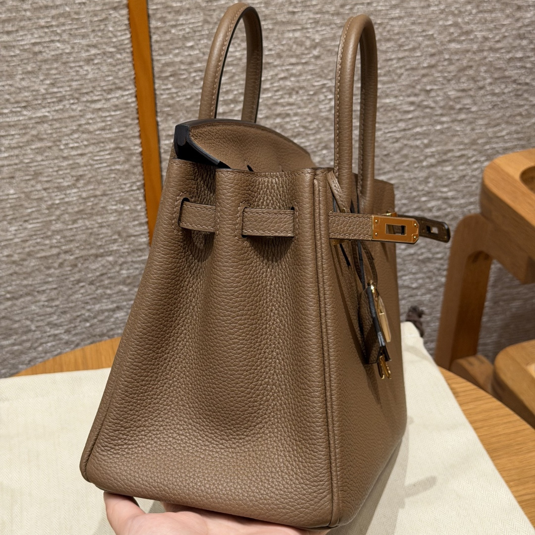 高仿Hermes*Birkin25系列H041344BODO威馬犬米色牛皮金扣純手工