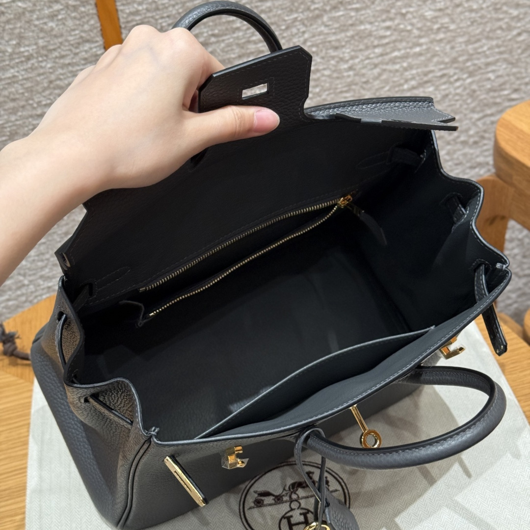 高仿Hermes*Birkin25系列H041344BO88石墨灰牛皮金扣純手工