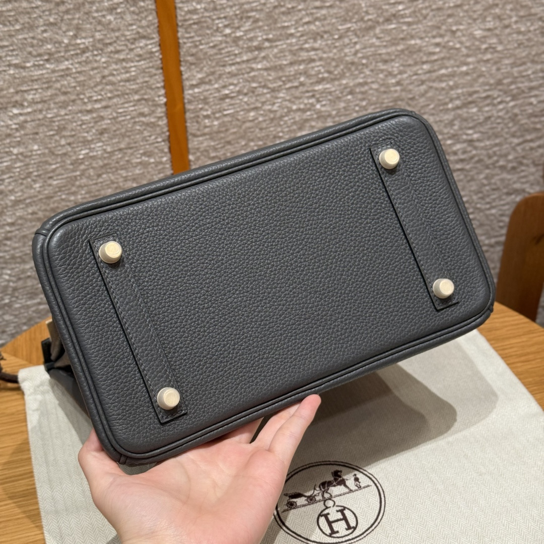 高仿Hermes*Birkin25系列H041344BO88石墨灰牛皮金扣純手工