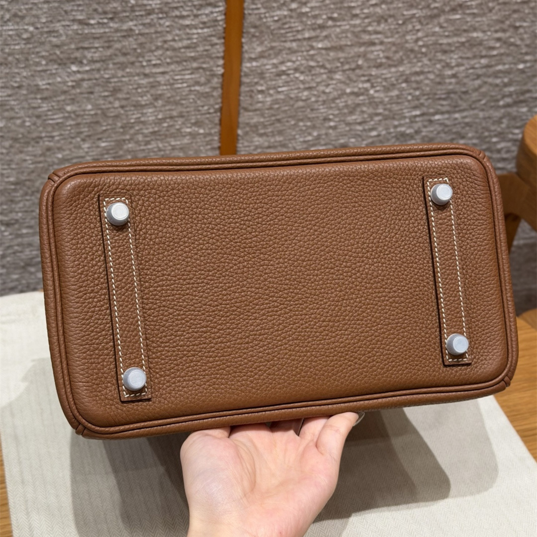 高仿Hermes*Birkin25系列H041344BO37金棕色牛皮銀扣純手工