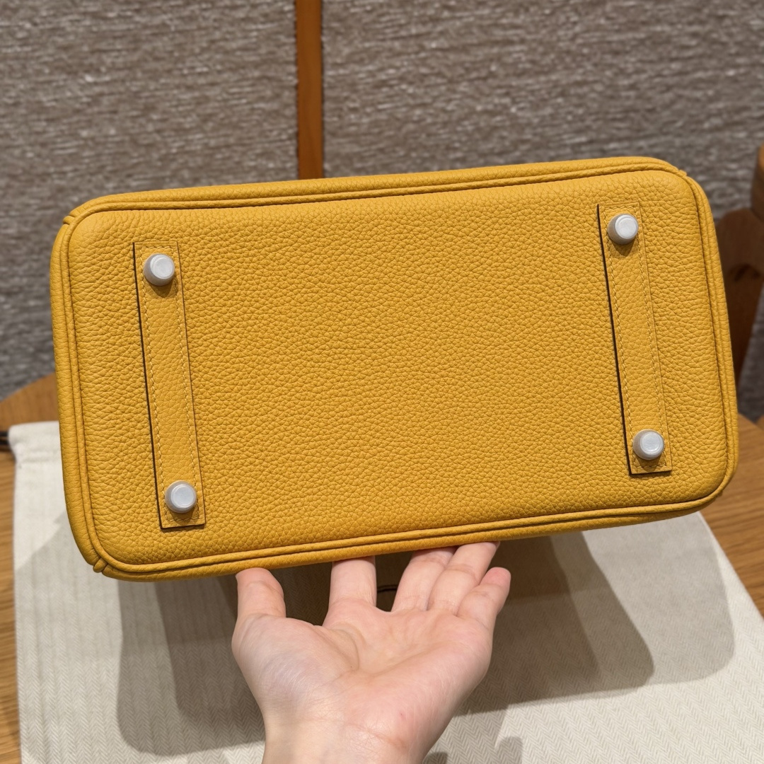 高仿Hermes*Birkin25系列H041344BO9D琥珀黃牛皮銀扣純手工