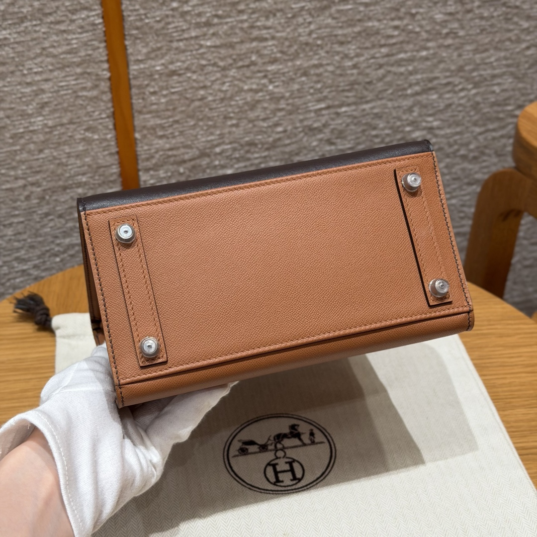 高仿Hermes*Birkin20系列H070807CM3746棕房子鱷魚皮銀扣純手工