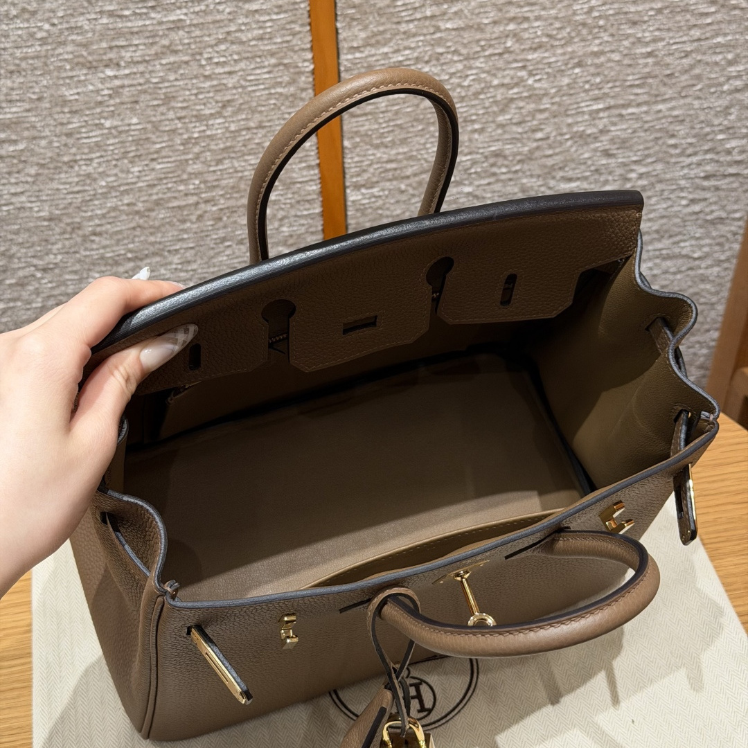 高仿Hermes*Birkin25系列H041344BODO威馬犬米色牛皮金扣純手工