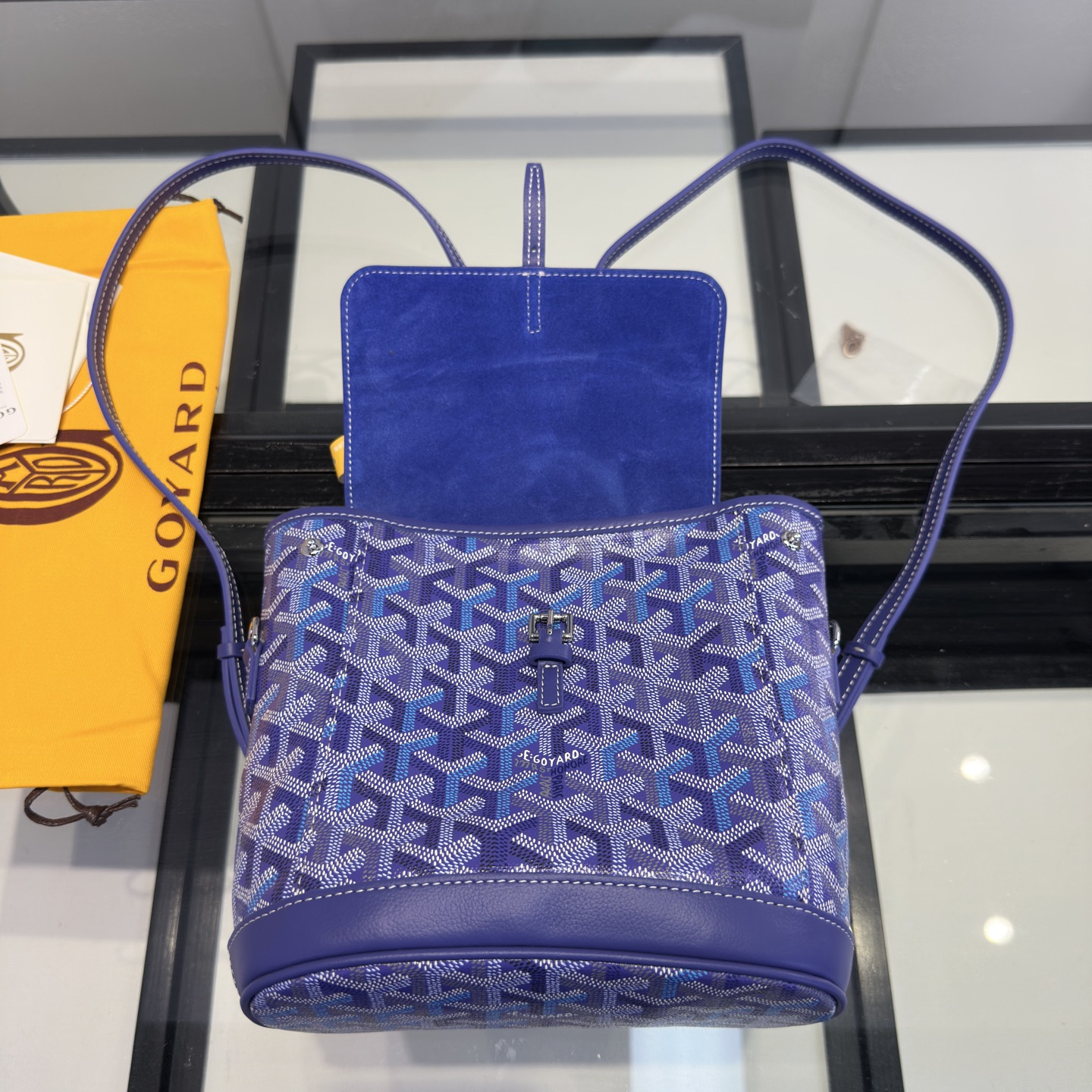 高仿Goyard*Alpin系列ALPIN73CL21P雙肩包藍莓紫純原版本