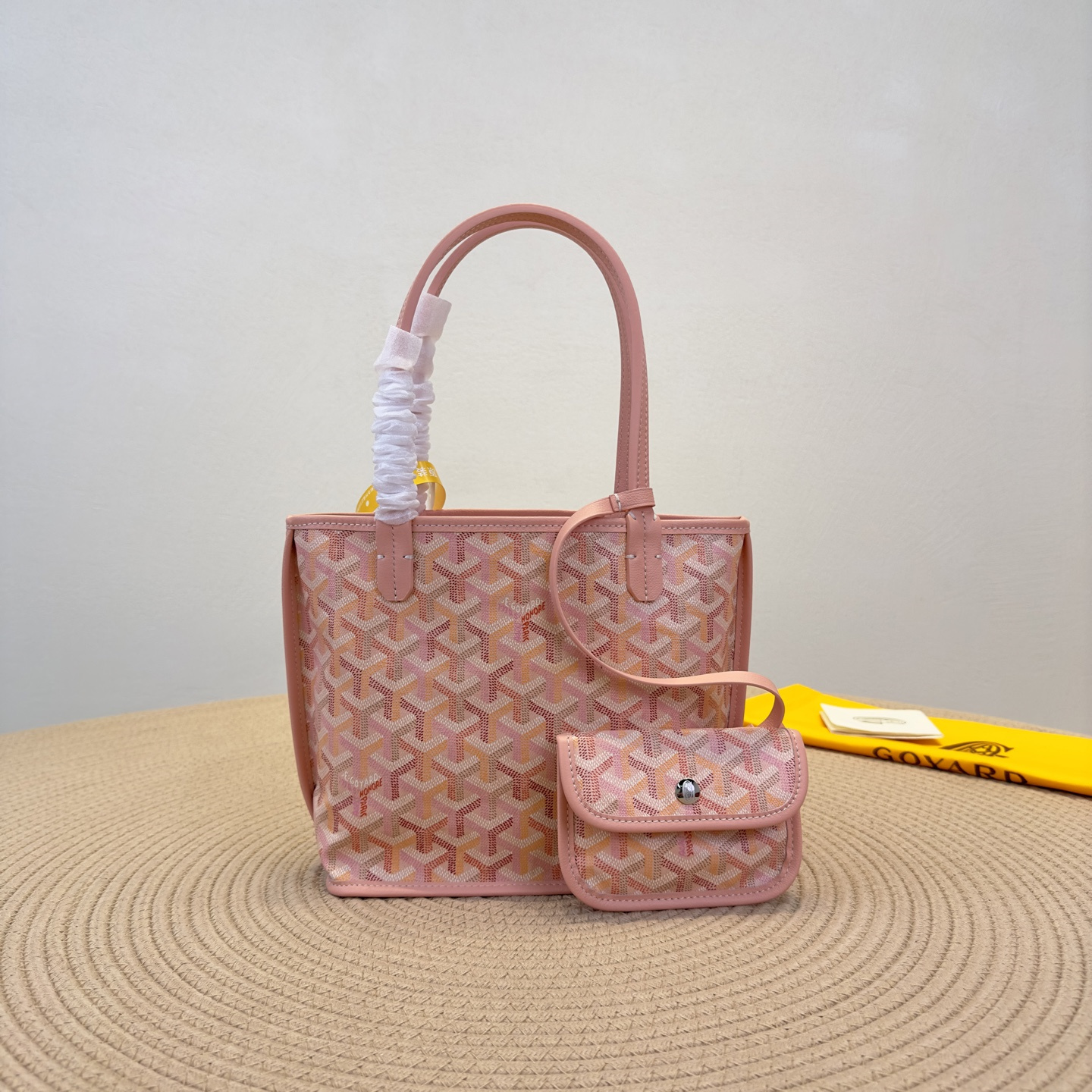 高仿Goyard*Anjou系列42TY74P雙面購物袋櫻花粉Mini純原版本