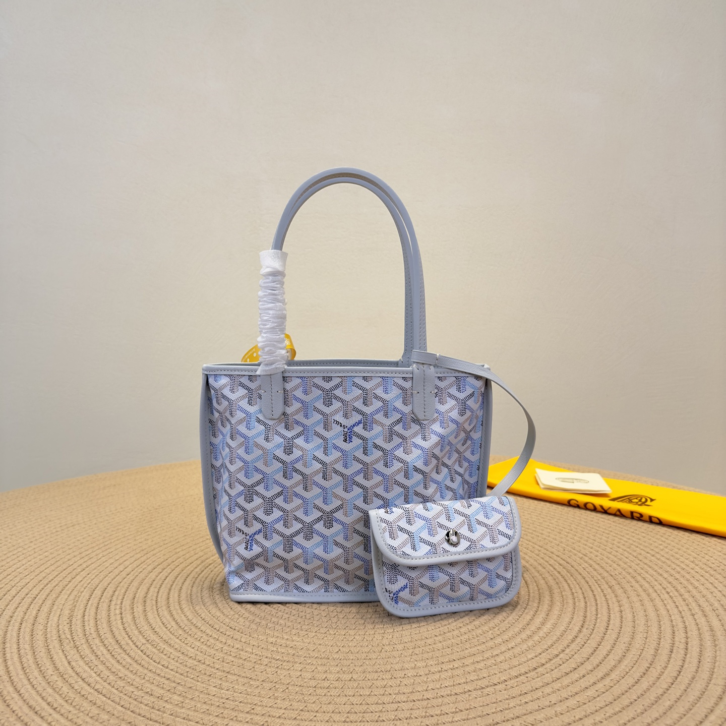 高仿Goyard*Anjou系列23TY71P雙面購物袋冰川極地藍Mini純原版本