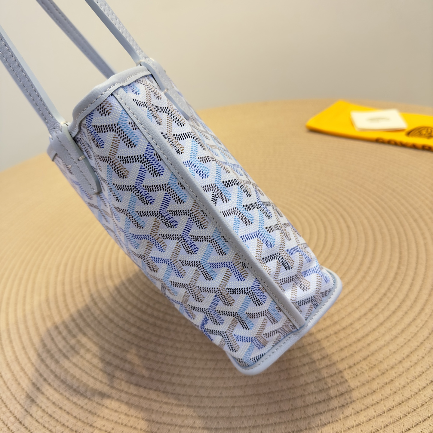 高仿Goyard*Anjou系列23TY71P雙面購物袋冰川極地藍Mini純原版本