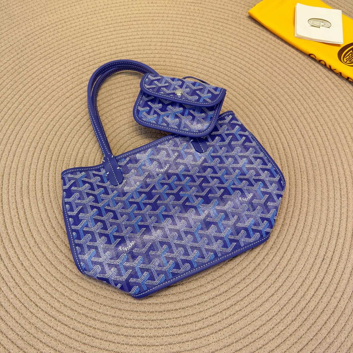 高仿Goyard*Anjou系列21TY73P雙面購物袋藍莓紫Mini純原版本