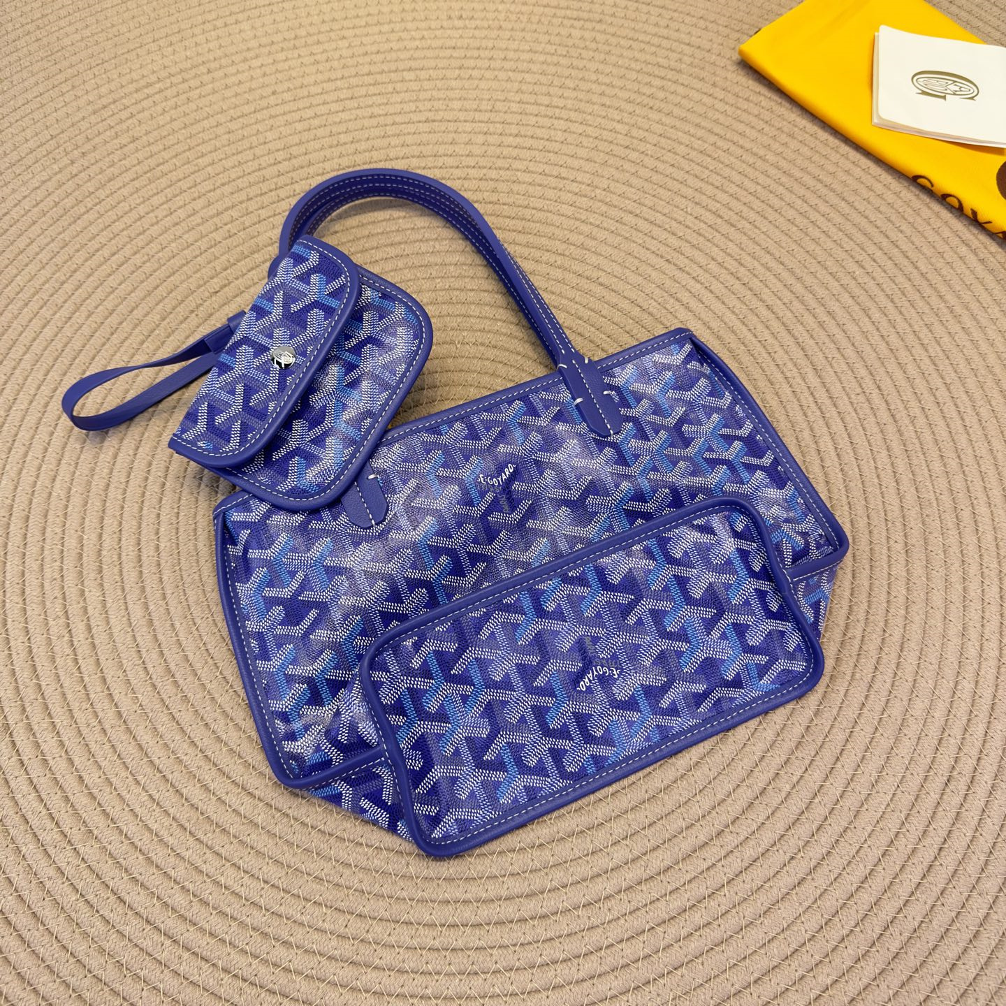 高仿Goyard*Anjou系列21TY73P雙面購物袋藍莓紫Mini純原版本
