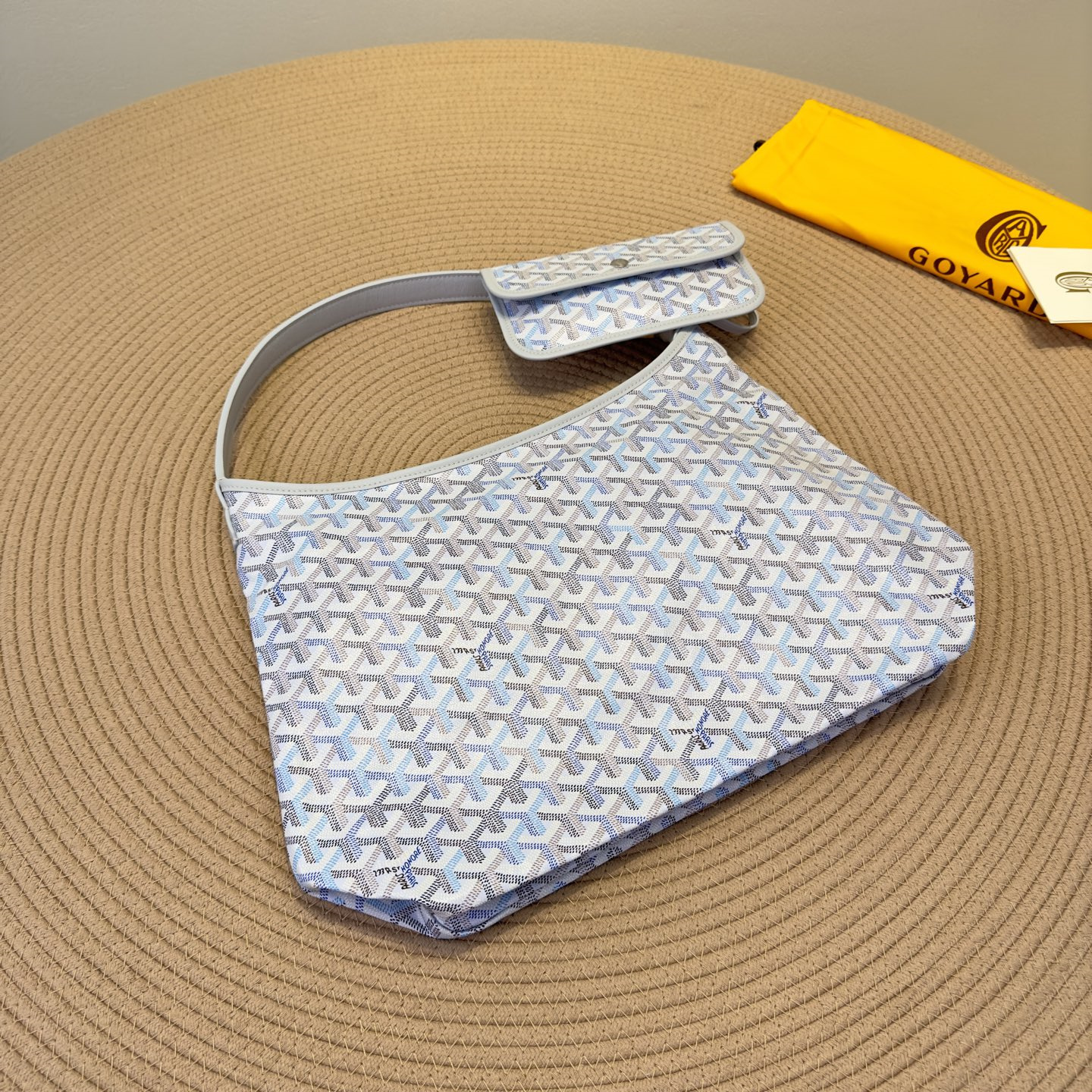 高仿Goyard*Hobo系列Boheme71CL23P購物袋冰川極地藍大號純原版本
