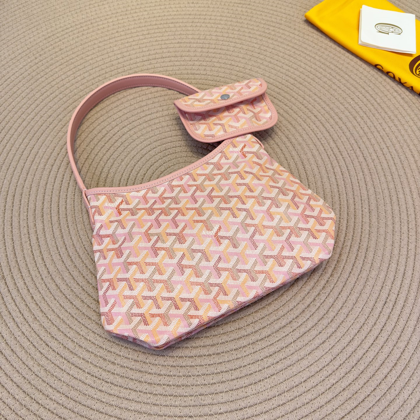 高仿Goyard*Hobo系列74CL42P購物袋櫻花粉mini純原版本