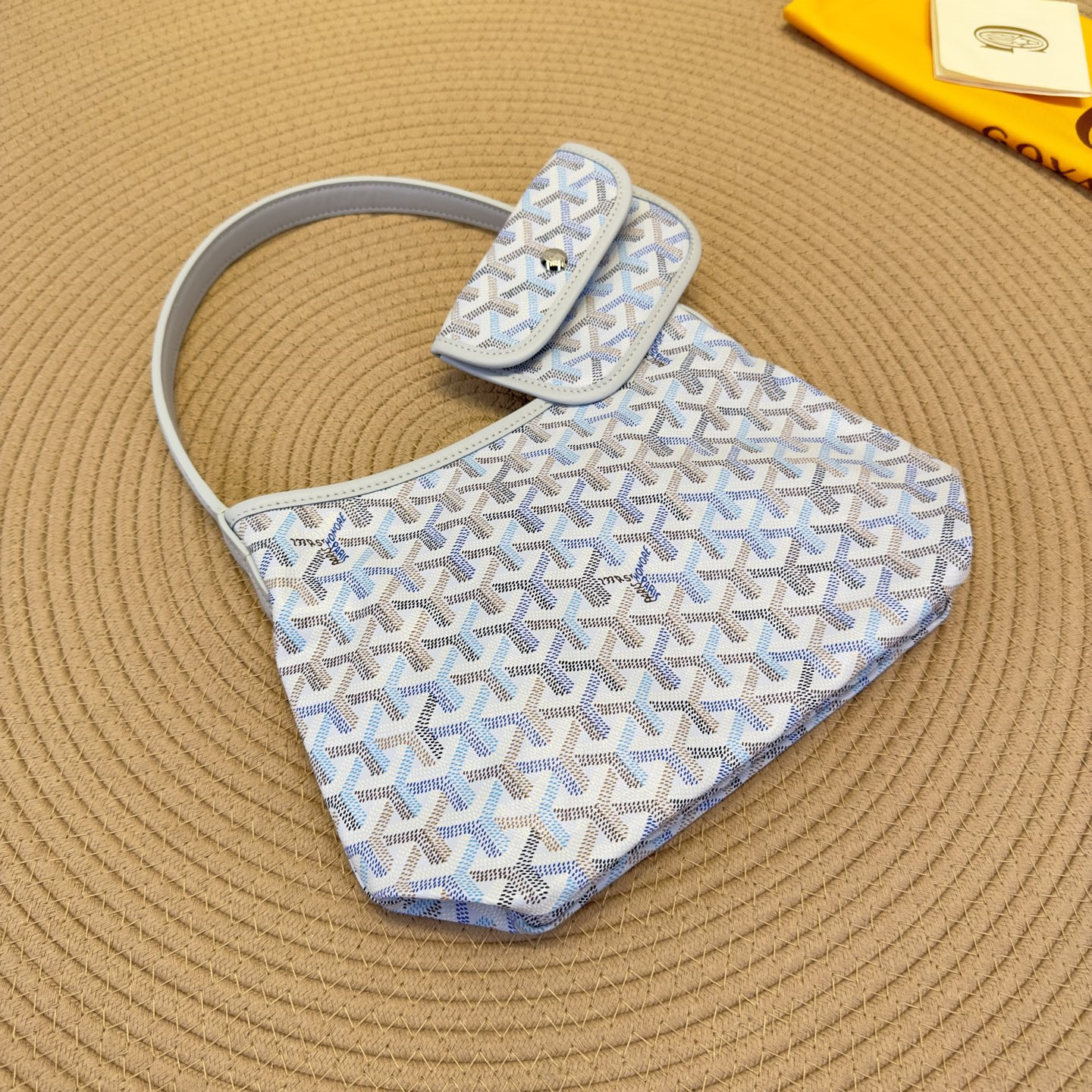 高仿Goyard*Hobo系列71CL23P購物袋冰川極地藍mini純原版本