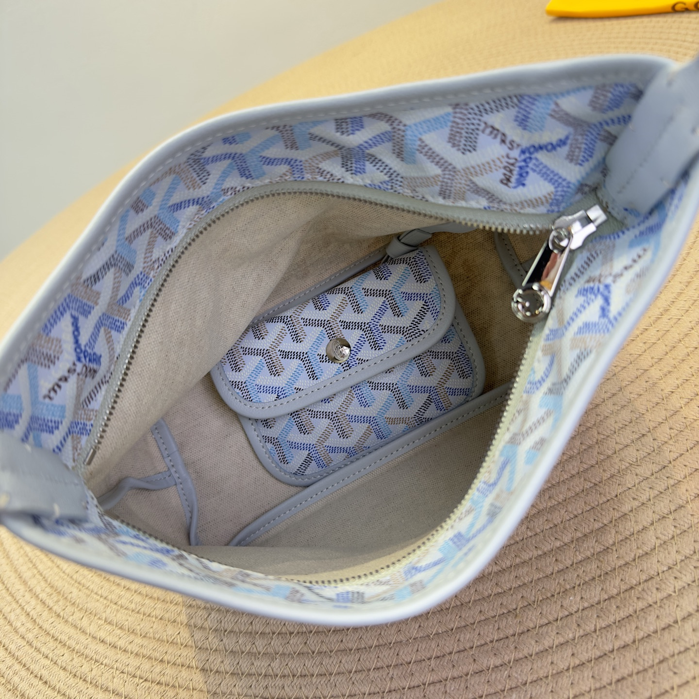 高仿Goyard*Hobo系列71CL23P購物袋冰川極地藍mini純原版本