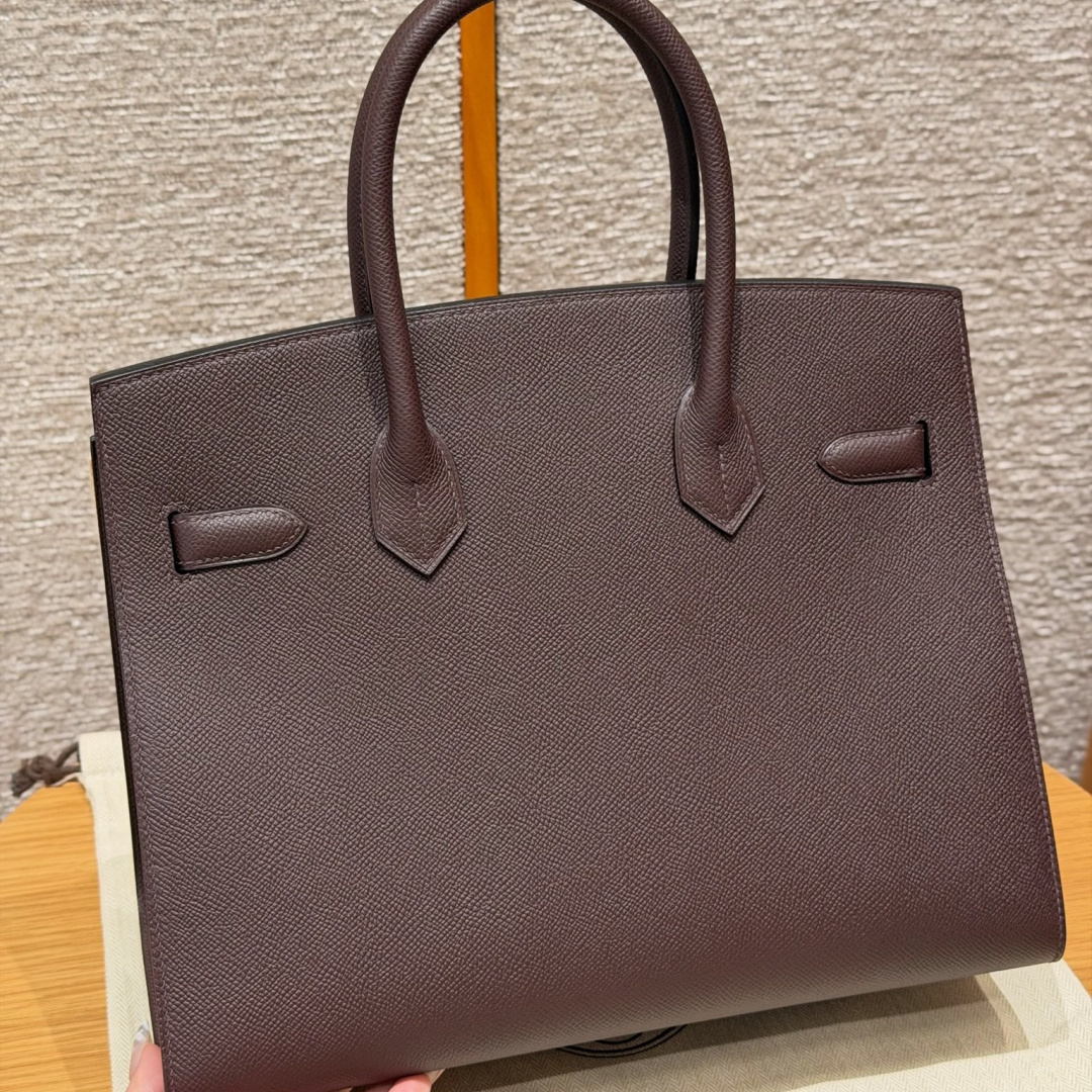 高仿Hermes*Birlin30系列H073179EP0G馬鞍紅牛皮金扣純手工