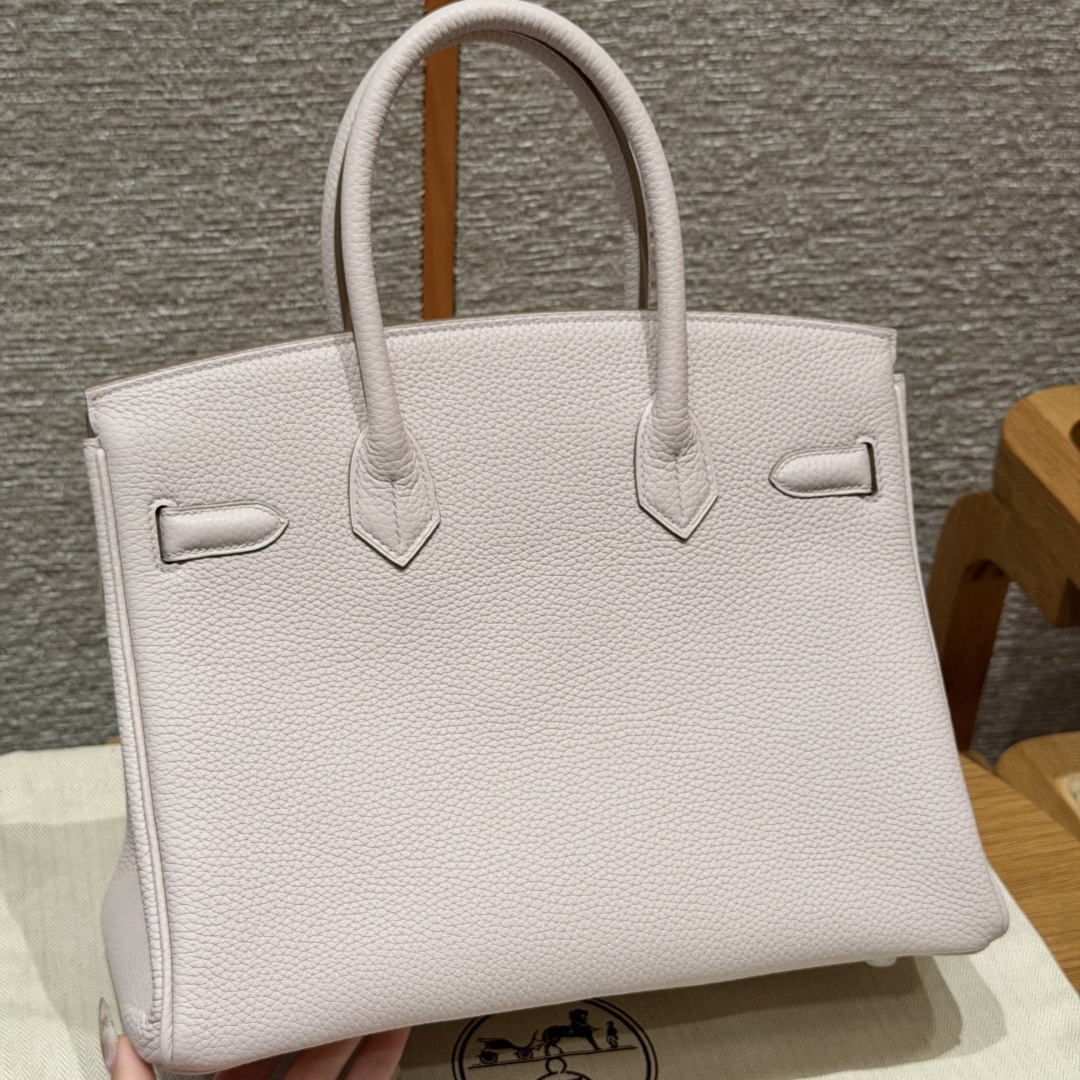 高仿Hermes*Birkin30系列H044897BO09夢幻紫牛皮銀扣純手工