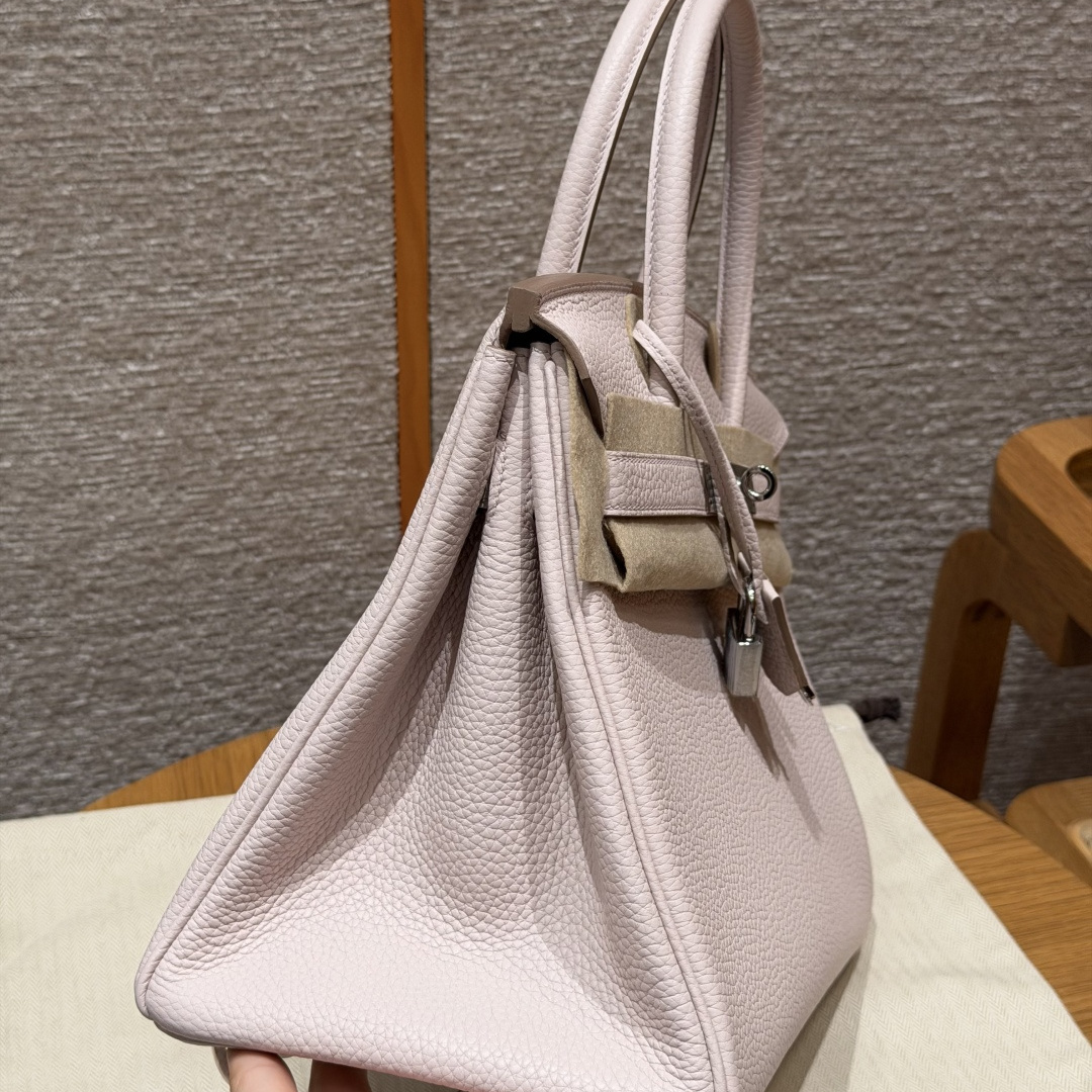 高仿Hermes*Birkin30系列H044897BO09夢幻紫牛皮銀扣純手工