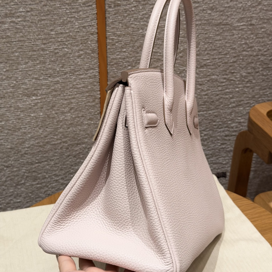 高仿Hermes*Birkin30系列H044897BO09夢幻紫牛皮銀扣純手工