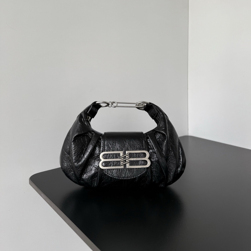 高仿Balenciaga*Pamela系列T11000單肩包羊皮黑色小號純原版本