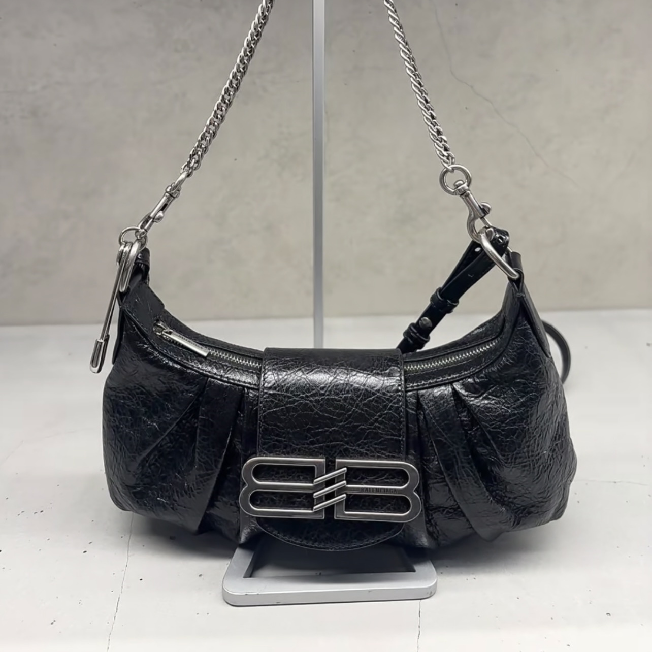 高仿Balenciaga*Pamela系列T12000單肩包羊皮黑色大號純原版本