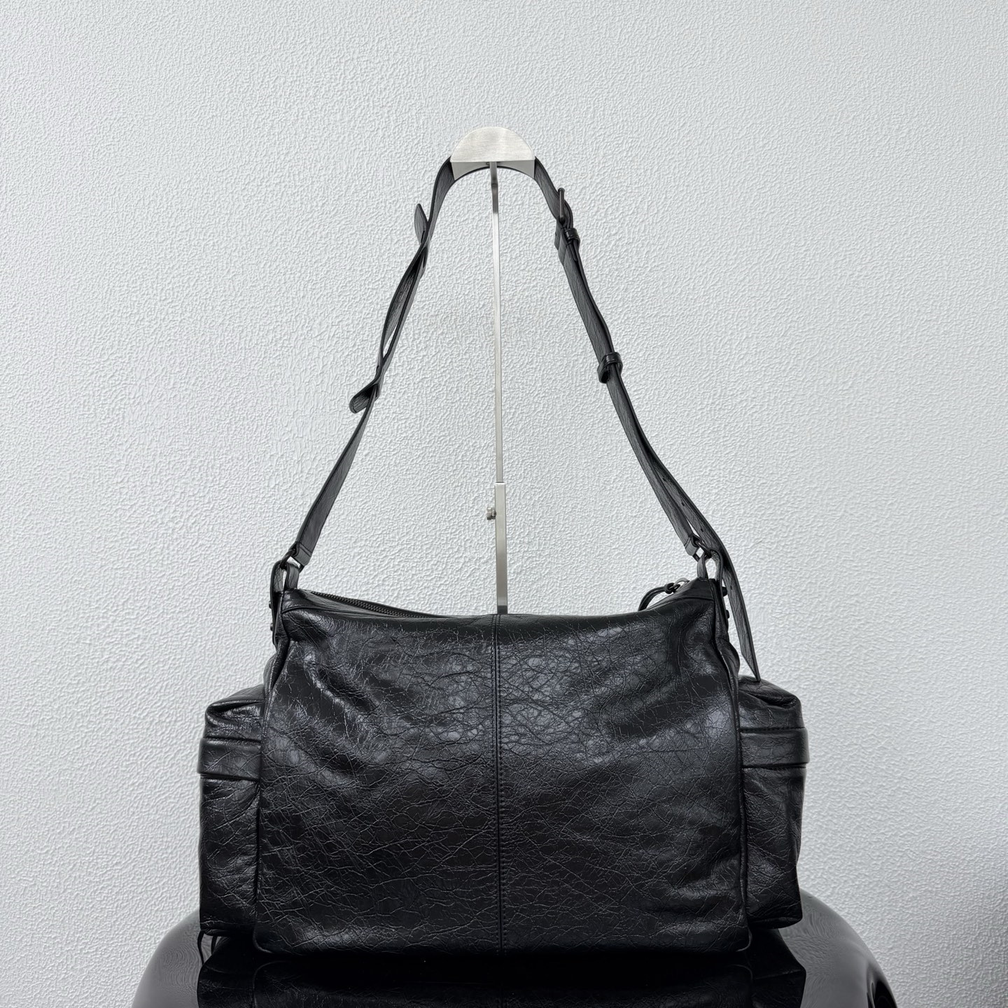 高仿Balenciaga*LeCity系列ABEK1單肩包羊皮黑色中號純原版本