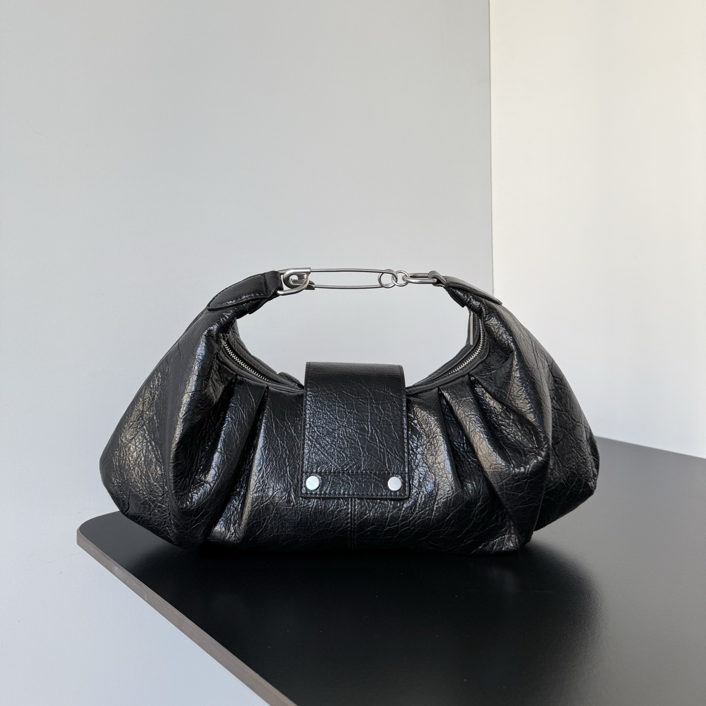 高仿Balenciaga*Pamela系列T12000單肩包羊皮黑色大號純原版本