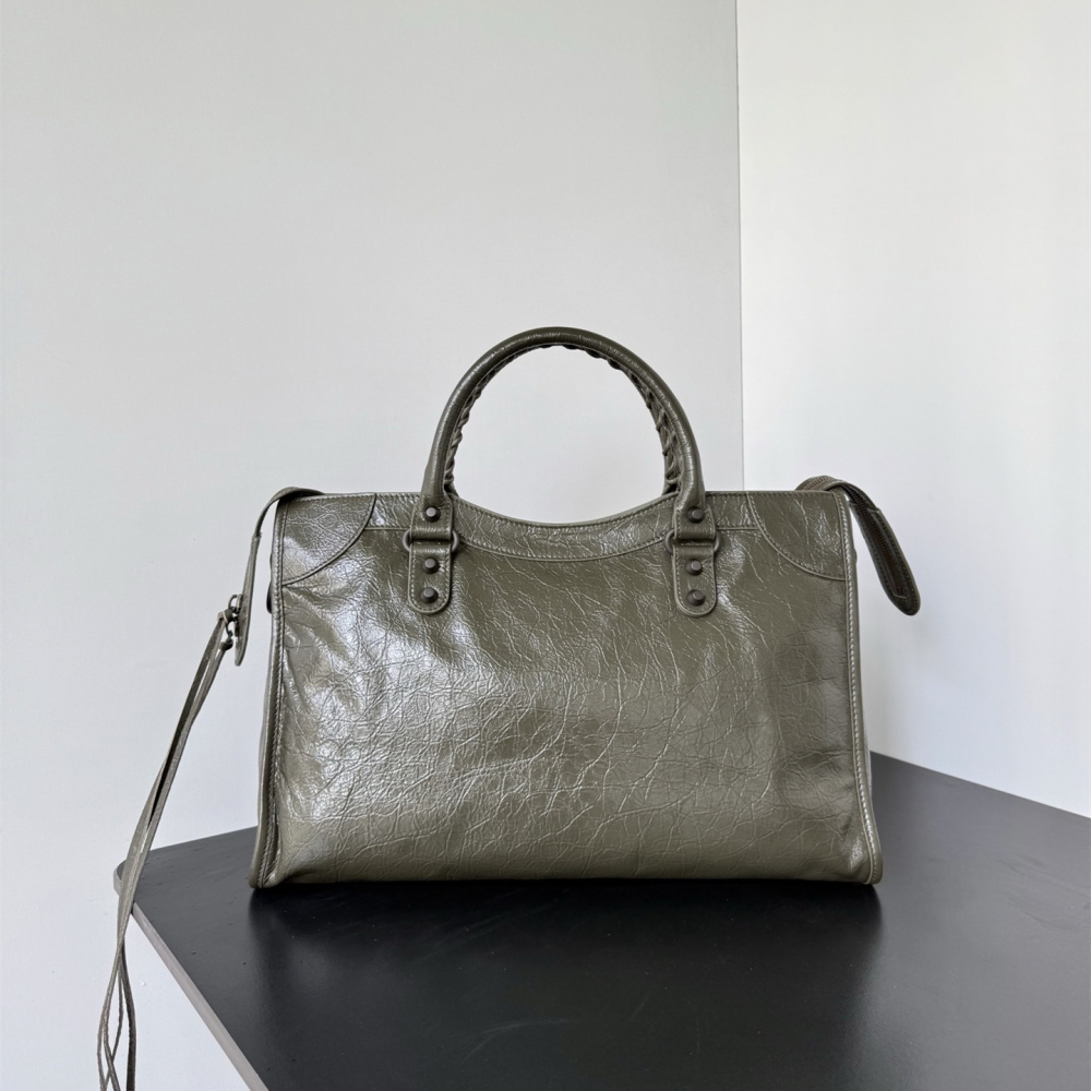 高仿Balenciaga*LeCity系列EK3258機車包小羊皮軍綠色中號純原版本