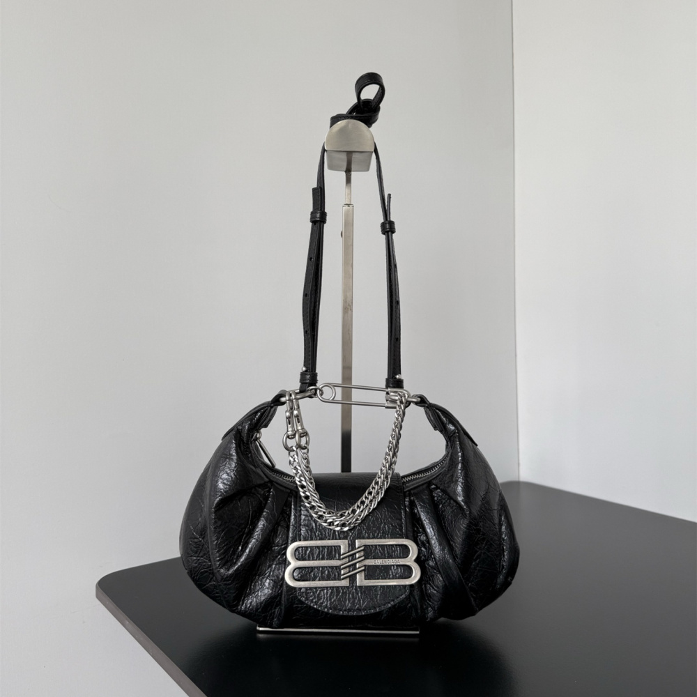 高仿Balenciaga*Pamela系列T11000單肩包羊皮黑色小號純原版本