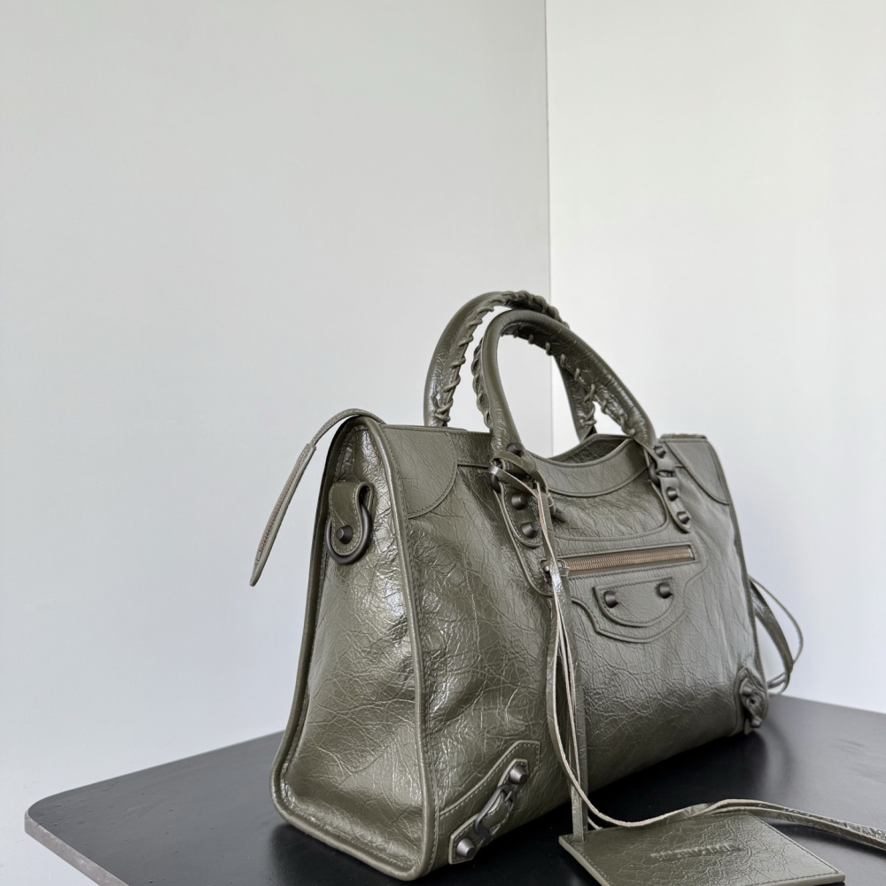 高仿Balenciaga*LeCity系列EK3258機車包小羊皮軍綠色中號純原版本