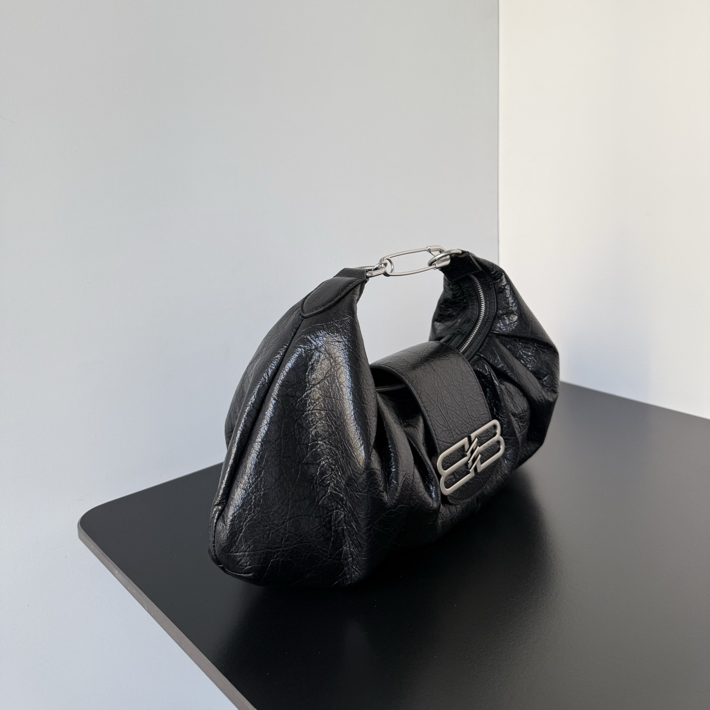 高仿Balenciaga*Pamela系列T12000單肩包羊皮黑色大號純原版本