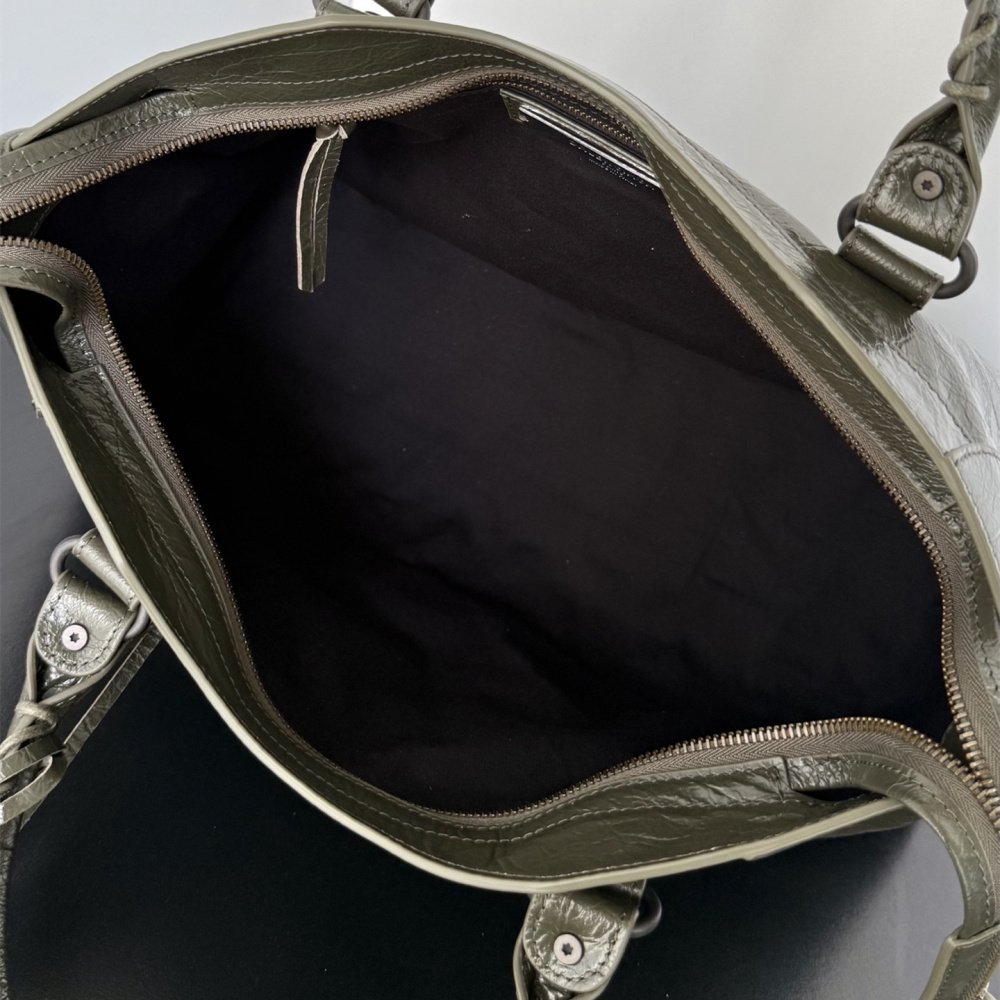 高仿Balenciaga*LeCity系列EK3258機車包小羊皮軍綠色中號純原版本