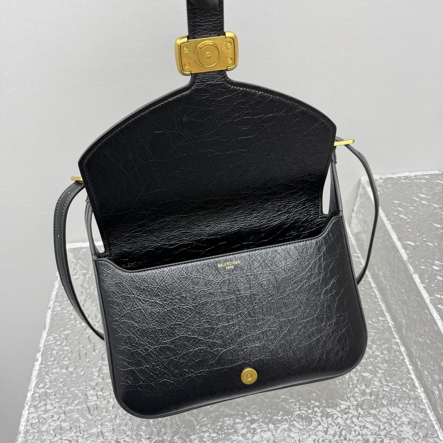 高仿Balenciaga*Clicca系列LM1000單肩包羊皮黑色中號純原版本