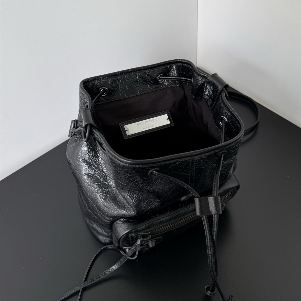 高仿Balenciaga*LeCity系列RZ1000雙肩包羊皮石墨黑Mini純原版本