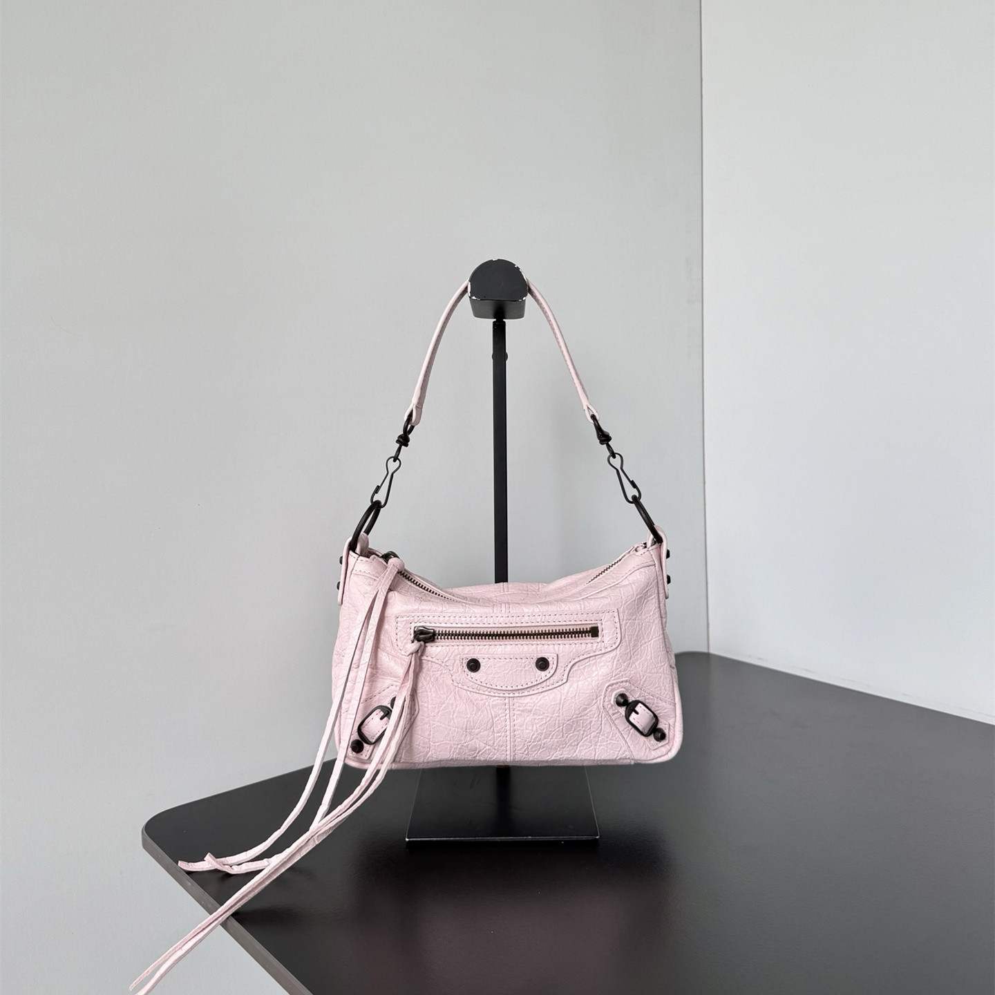 高仿Balenciaga*LeCity系列2ABEK5腋下包羊皮粉色mini純原版本