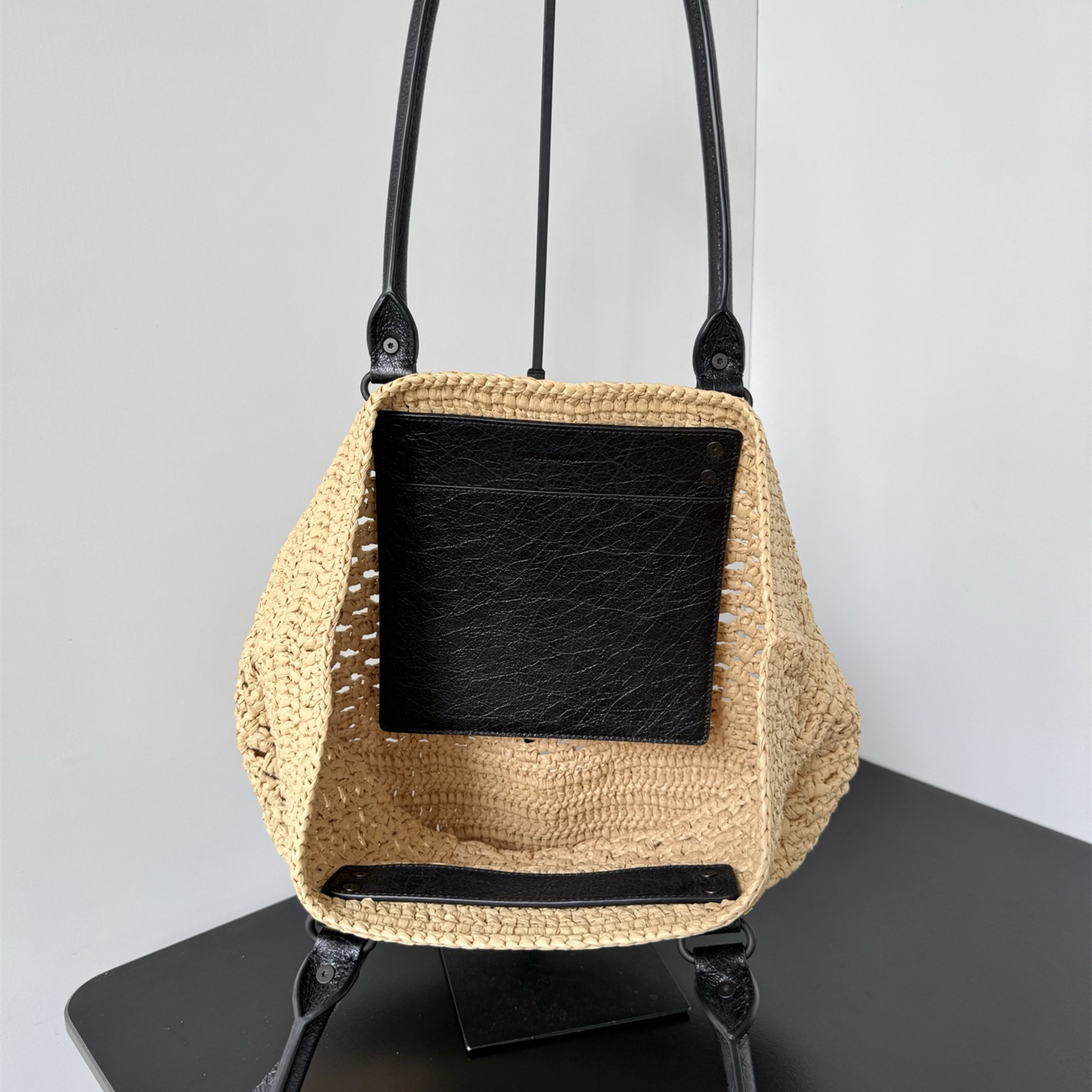 高仿Balenciaga*LeCity系列2ACGC9手提袋織物牛皮拼色純原版本