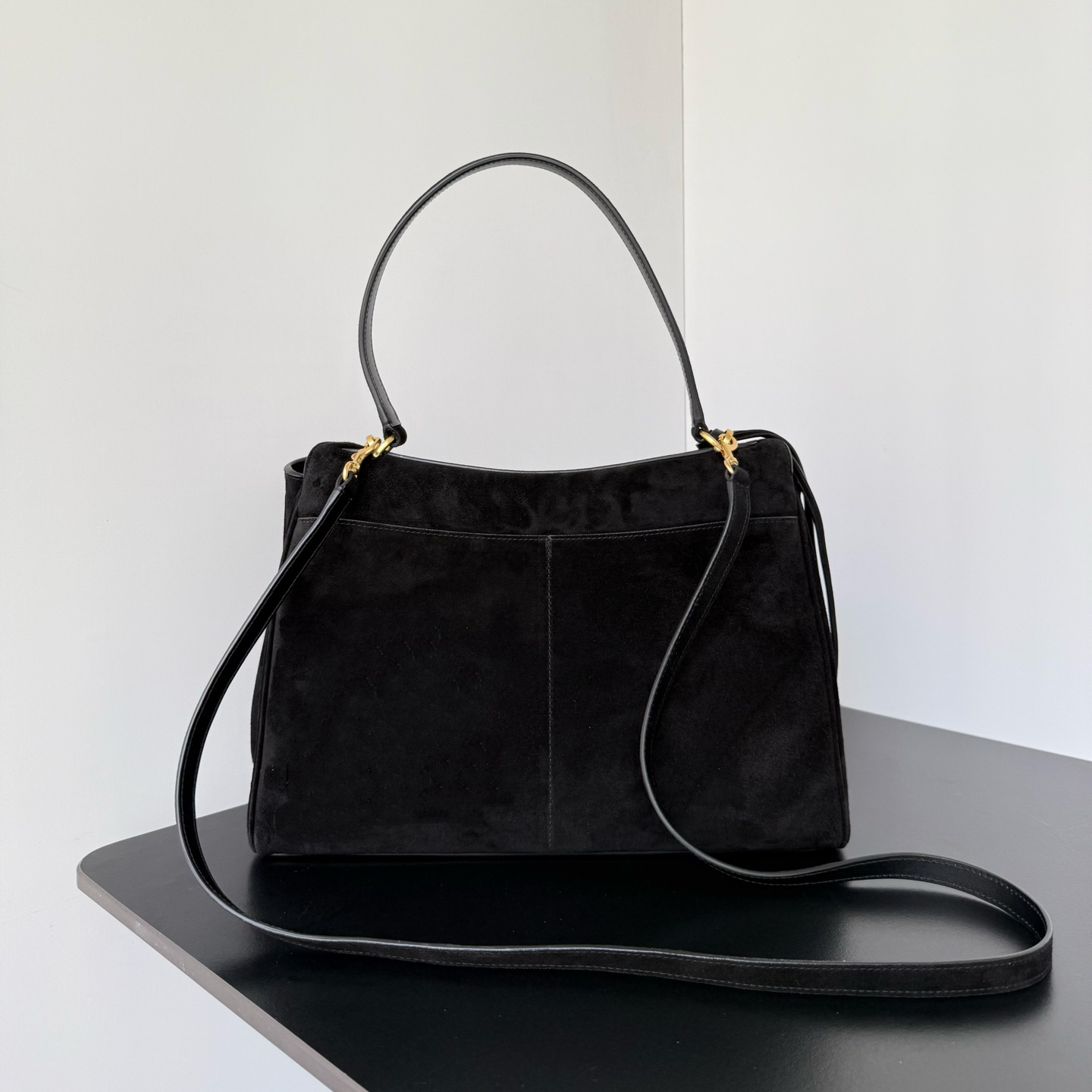高仿Balenciaga*Rodeo系列722ACK單肩包麂皮黑色中號純原版本