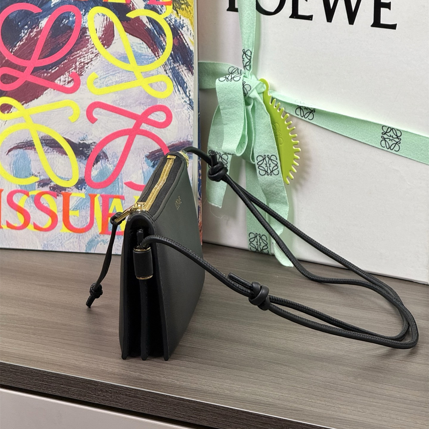 高仿Loewe*Joya系列1100單肩包牛皮黑色純原版本