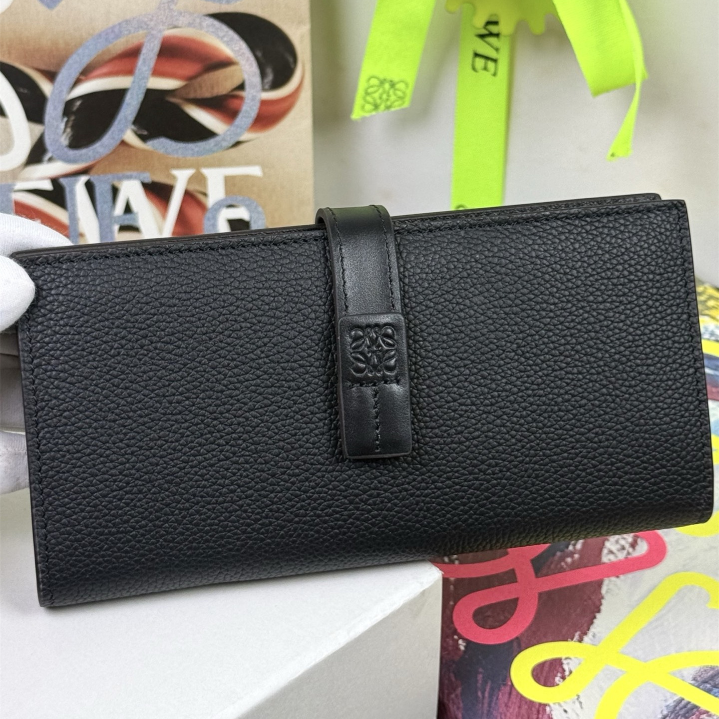 高仿Loewe*錢夾系列1100黑色牛皮長款大號純原版本