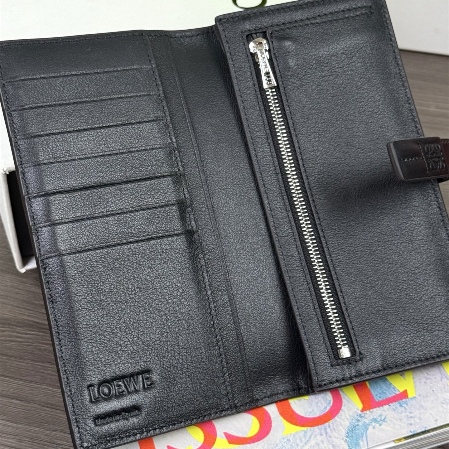 高仿Loewe*錢夾系列1100黑色牛皮長款大號純原版本