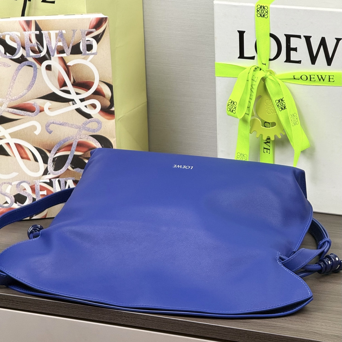 高仿Loewe*Flamenco系列5987購物袋星空藍中號免檢版