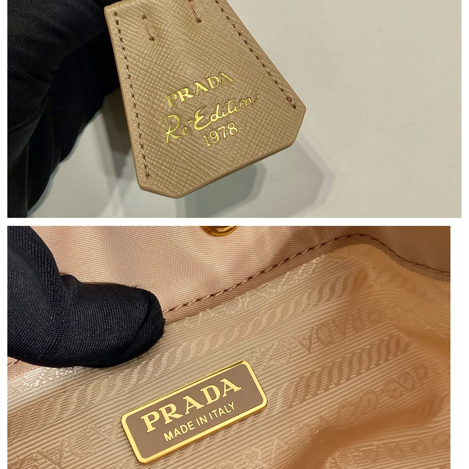 高仿Prada*Re-Nylon系列1BE067尼龍水桶包駝色mini純原版本