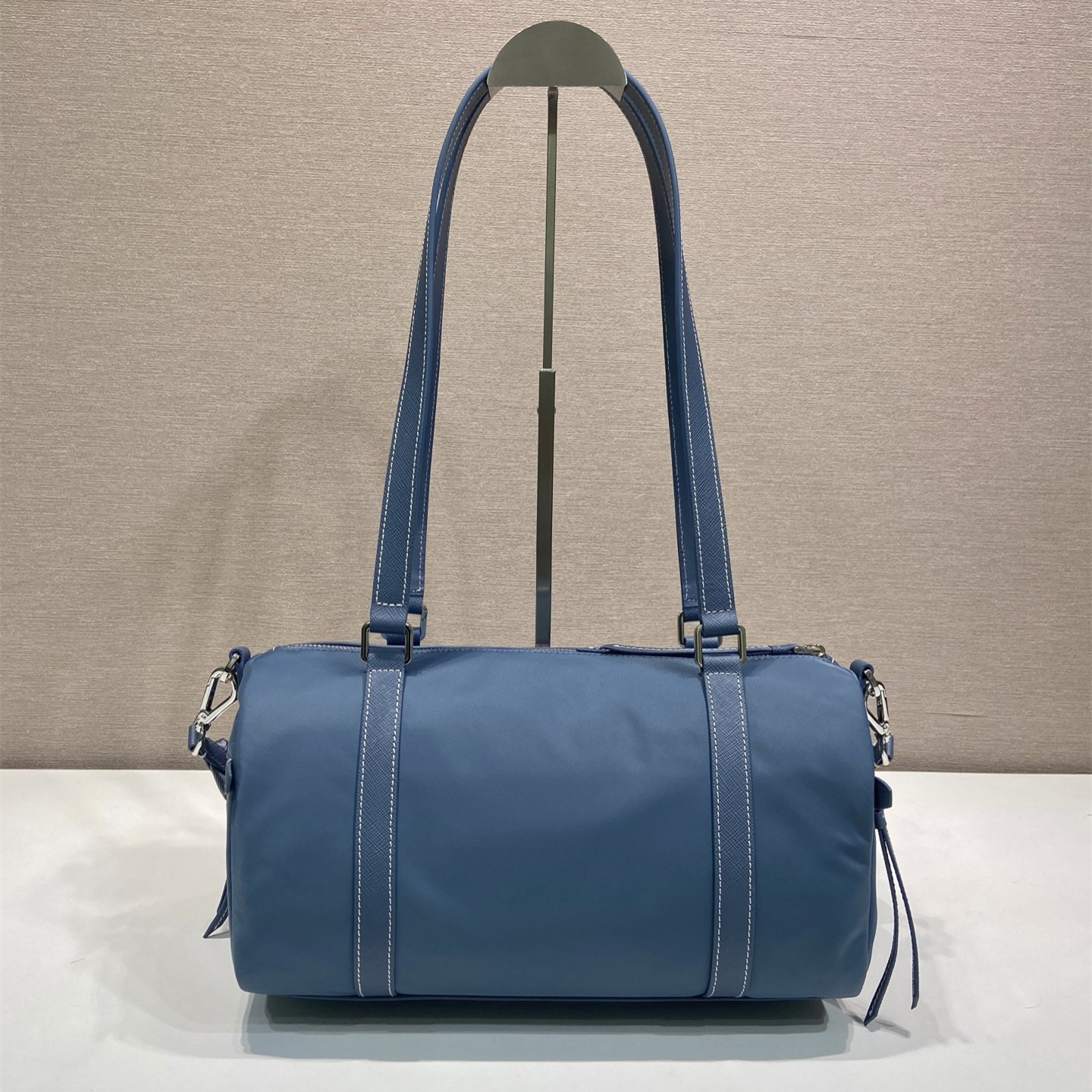 高仿Prada*Re-Nylon系列1BB154尼龍旅行袋航空藍大號純原版本