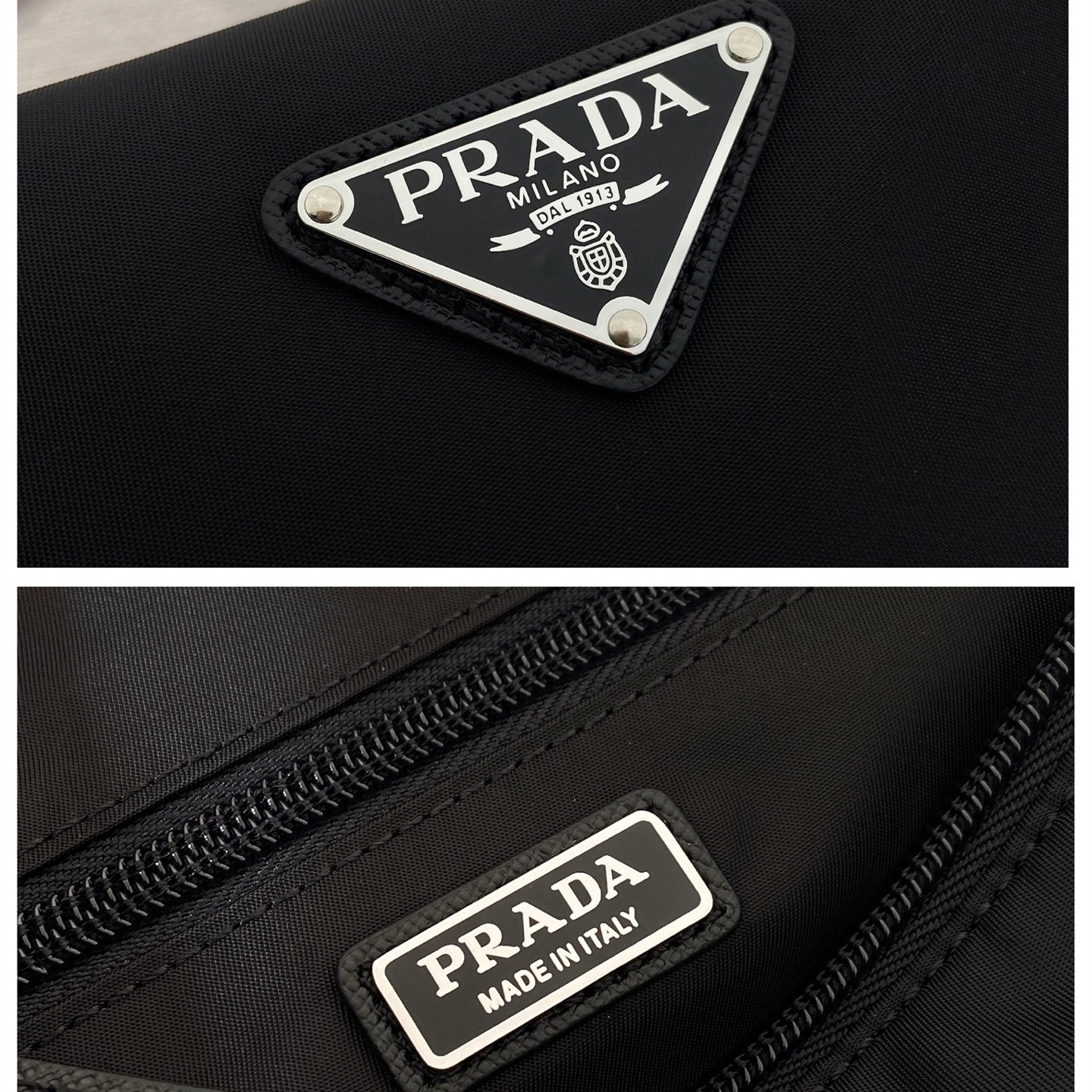 高仿Prada*Re-Nylon系列2VH212尼龍男士單肩包黑色純原版本