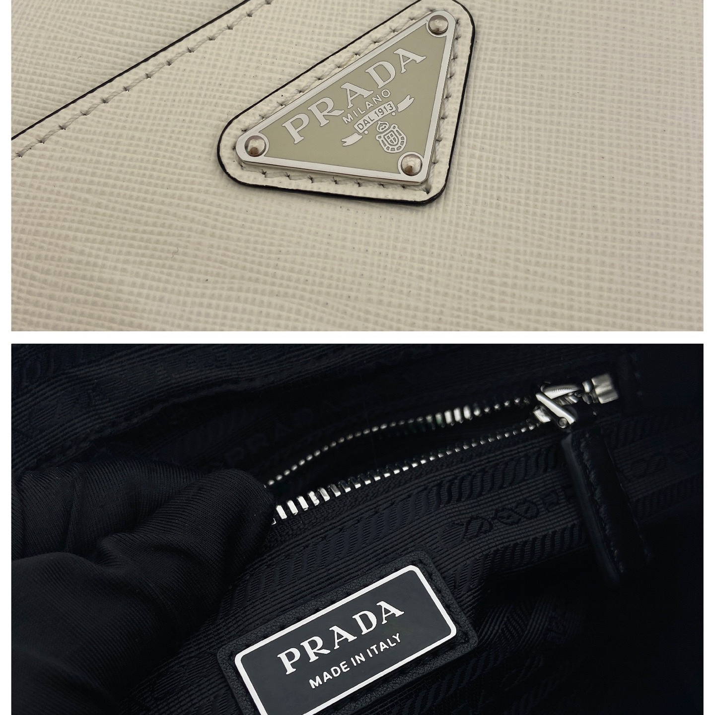 高仿Prada*Saffiano系列2VH210牛皮男士斜挎包白色純原版本